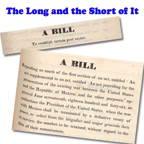 Two bills with vastly different titles