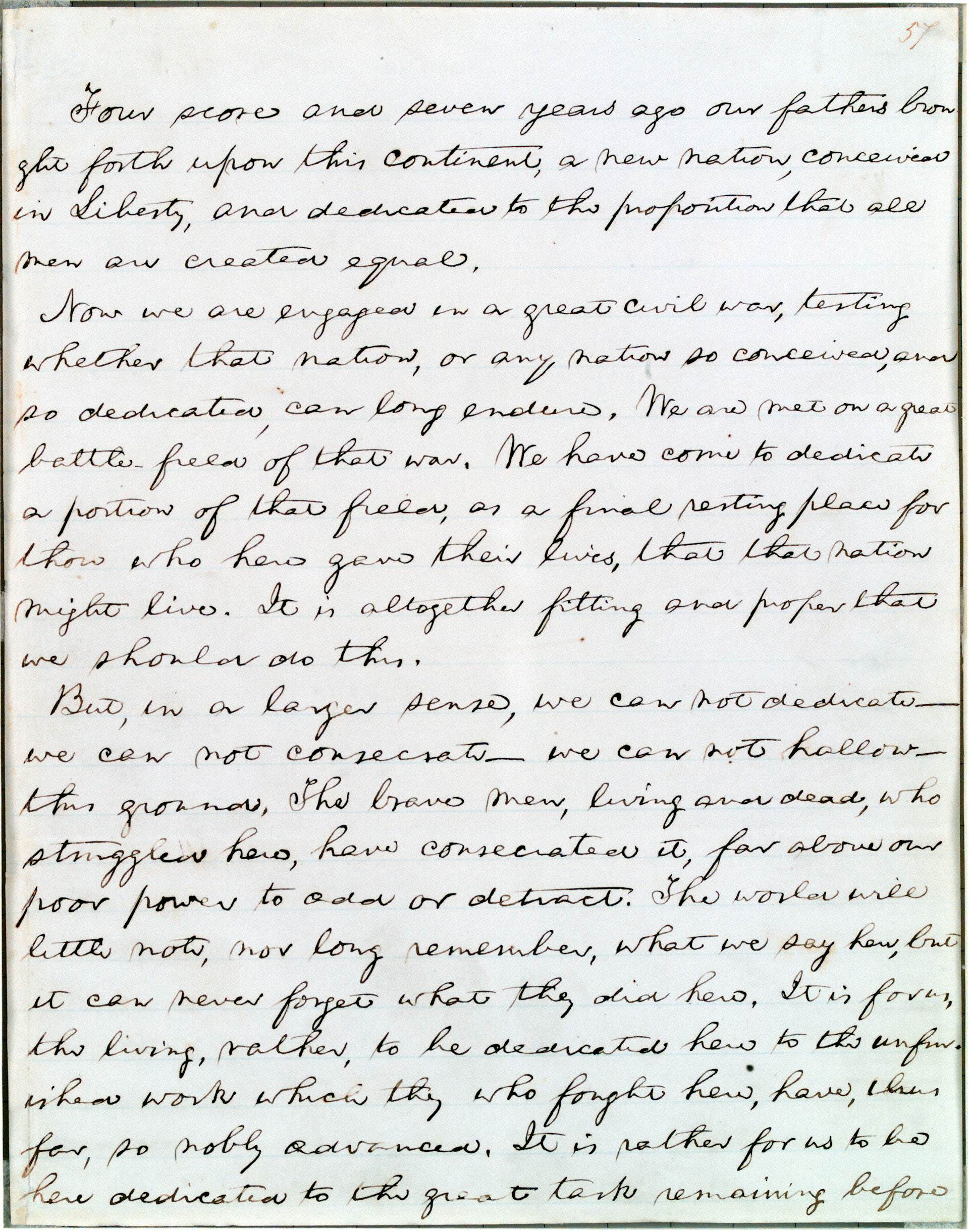Gettysburg Address Page 1