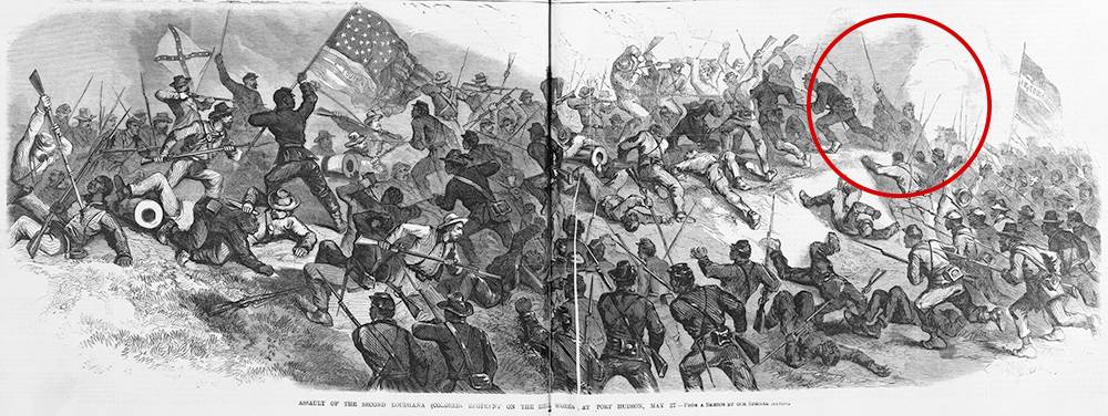 An illustration of the assault on Port Hudson