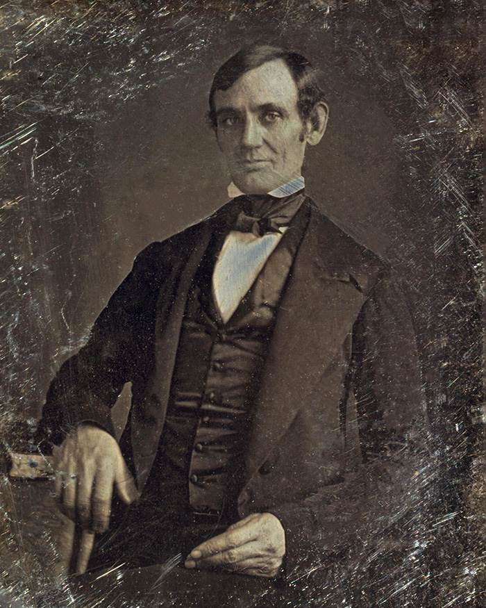 A photograph of Lincoln taken a few years later, about the time he finally won a seat in Congress.