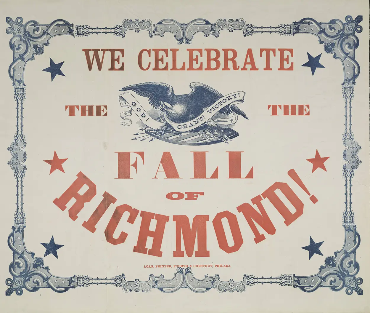 Image of a broadside celebrating the fall of Richmond