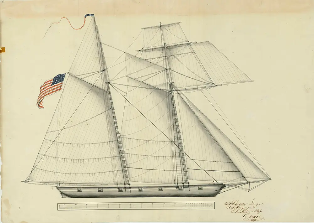 Illustration of 1810 US Navy ship