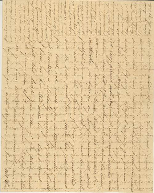 Mary Lincoln's letter, written in criss-cross style so she could cram more words onto each page