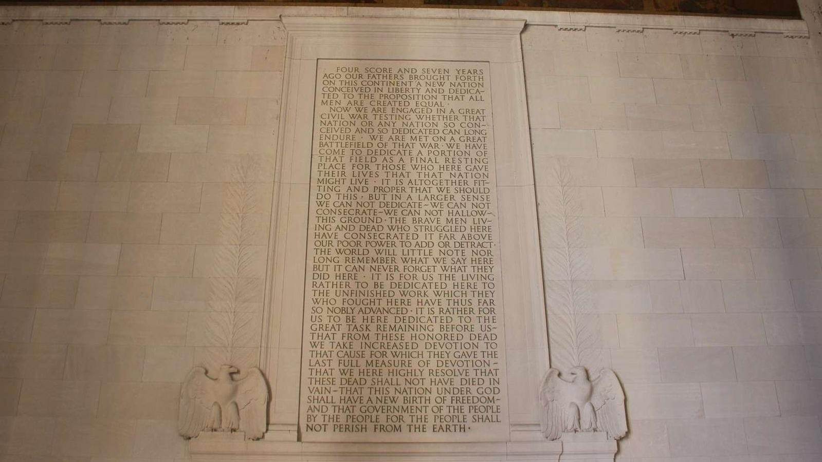 Gettysburg Address at the Lincoln Memorial