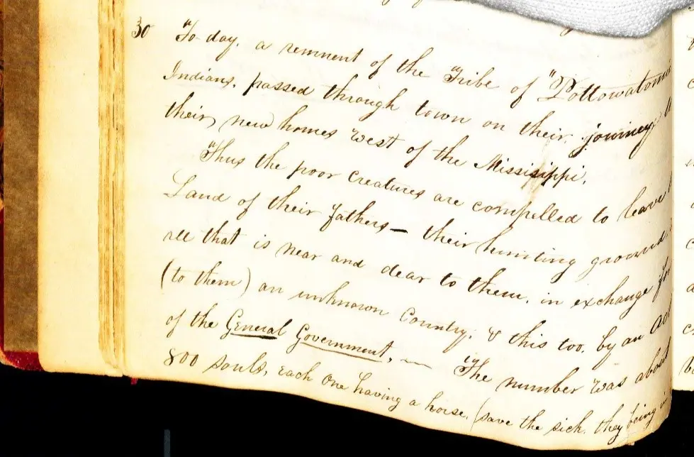 Photo of handwriting in a diary