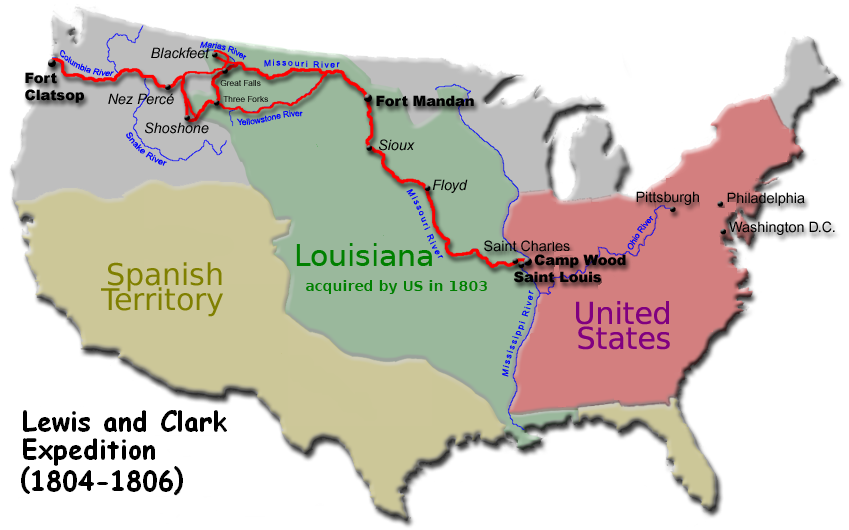 Lewis and Clark Expedition route map
