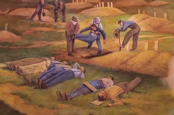 Burrying the dead at Gettysburg
