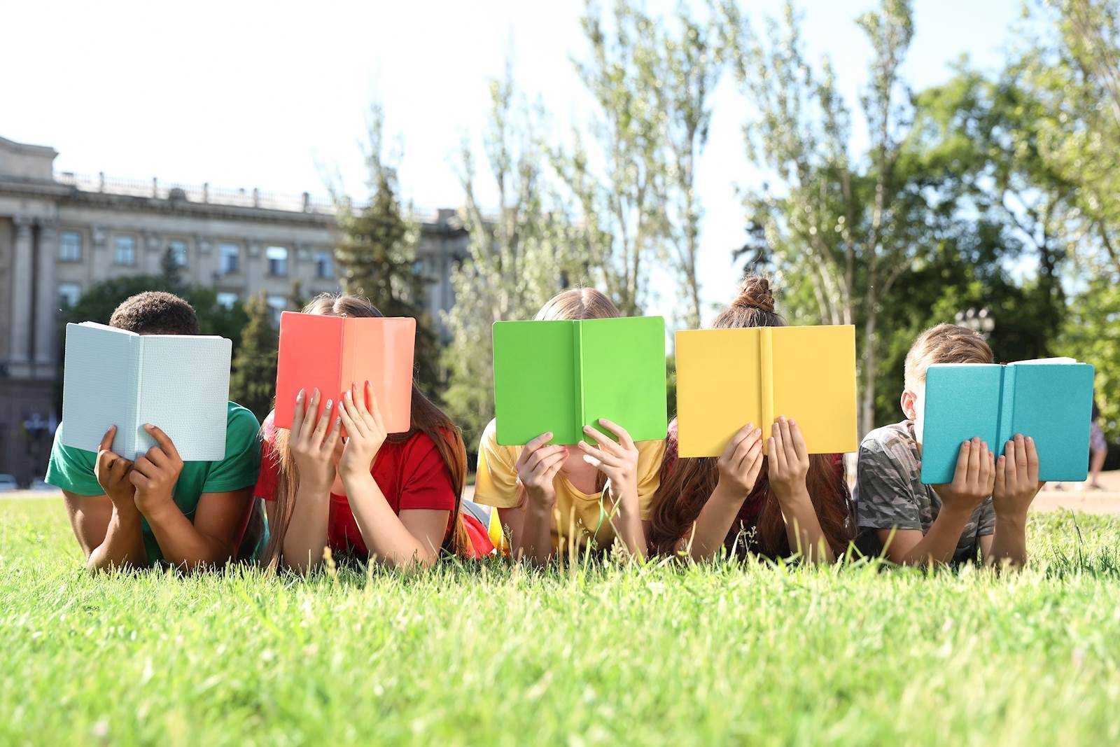 Children Reading Books Together