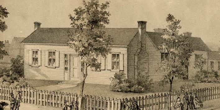 An artist's conception of Lincoln's home at it originally looked, before a second story was added 